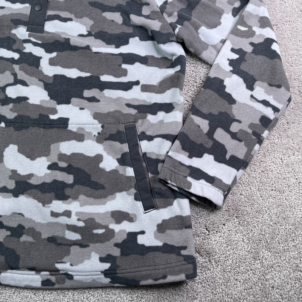 Duluth Sweater Womens Large Grey Camo Printed Fleece Quarter Snap Pullover - Picture 3 of 12